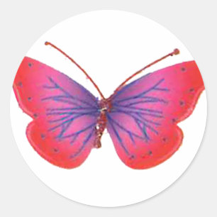 Schönes Phantastisches Rosa und lila Schmetterling Runder Aufkleber