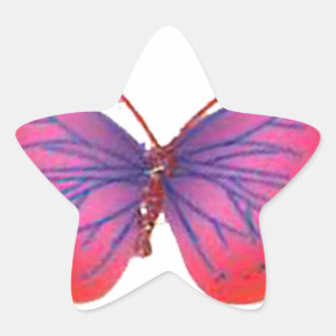 Schönes Phantastisches Rosa und lila Schmetterling Stern-Aufkleber