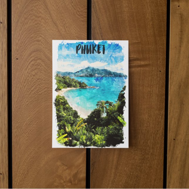 Schönes Phuket Thailand Beach Paradies Postkarte (phuket thailand tropical watercolor postcard)