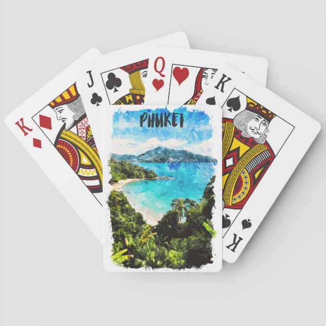 Schönes Phuket Thailand Beach Paradies Spielkarten (Rückseite)