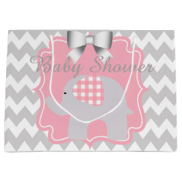 Schönes Pink Baby Dusche Party Custom Elephant Große Geschenktüte