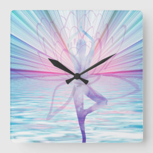 Schönes Pink & Blue Vrikshasana Yoga Uhr