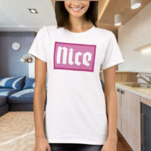 Schönes Pink Box Typografie-Shirt T-Shirt