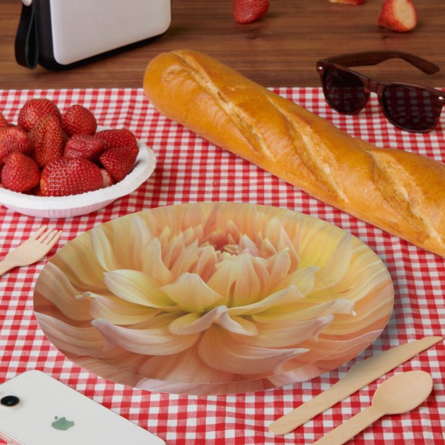 Schönes Pink Dahlia Floral Pappteller (Picknick)
