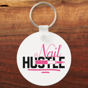 Schönes Pink Nail Hustle Girl Schlüsselanhänger