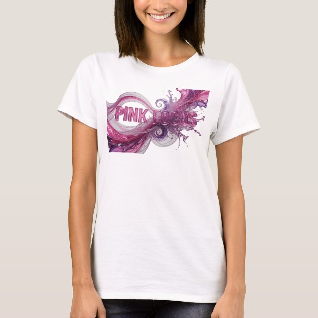 Schönes Pink PINK FOCUS Statement T-Shirt (Vorderseite)