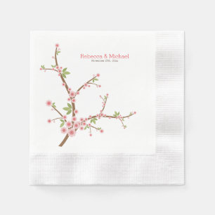 Schönes Pink Pum Blossom Serviette