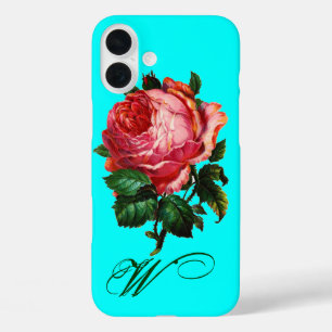 SCHÖNES PINK ROSE MONOGRAM, Aquamarines Aqua Blue title_seo2