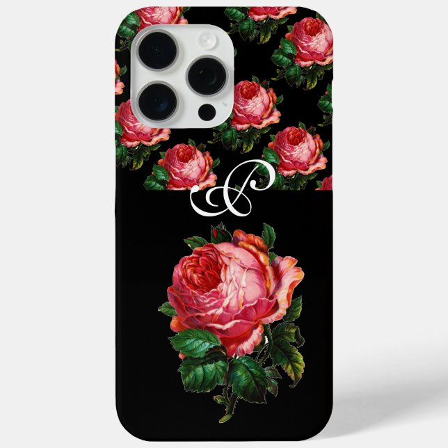 SCHÖNES PINK ROSE MONOGRAMM Case-Mate iPhone HÜLLE (Rückseite)
