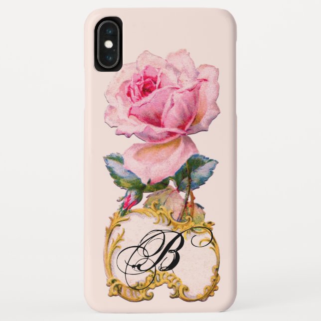 SCHÖNES PINK ROSE MONOGRAMM Case-Mate iPhone HÜLLE (Rückseite)