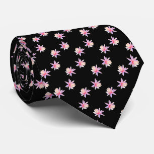 Schönes Pink White Lotus Blume Muster Krawatte