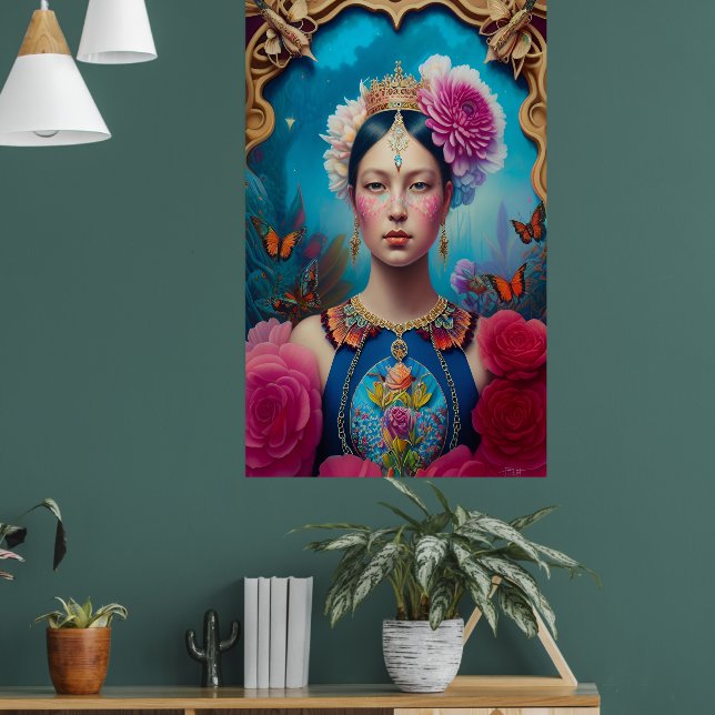 Schönes Porträt der Prinzessin Poster (Wohnzimmer 1)