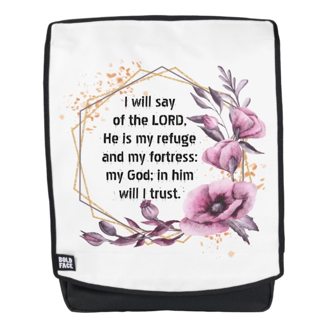 Schönes Psalm 91 Blumenbecher Rucksack (Vorderseite)