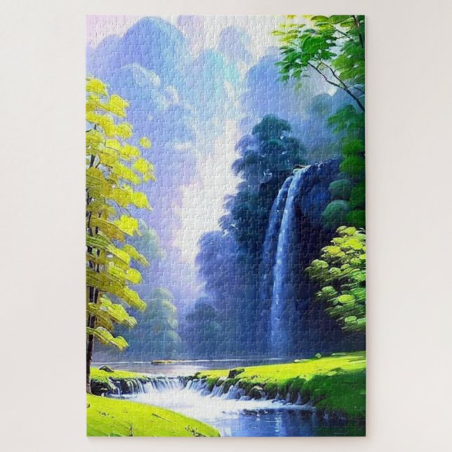 Schönes Puzzle mit Friedlicher Naturmalerei (Vertikal)
