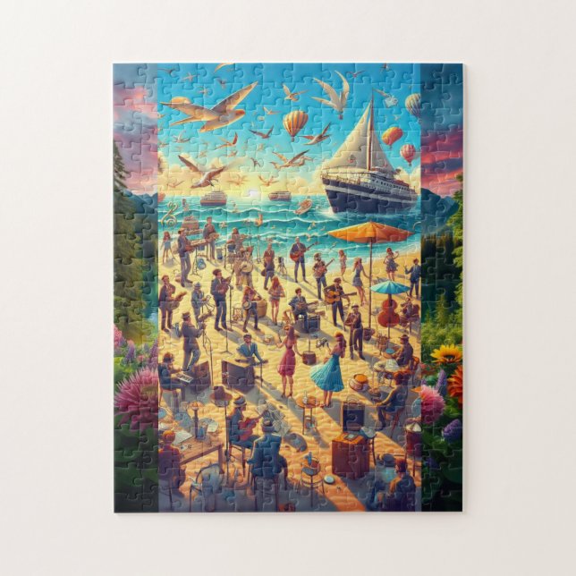 Schönes Puzzle mit Sängern und Natur (Vertikal)