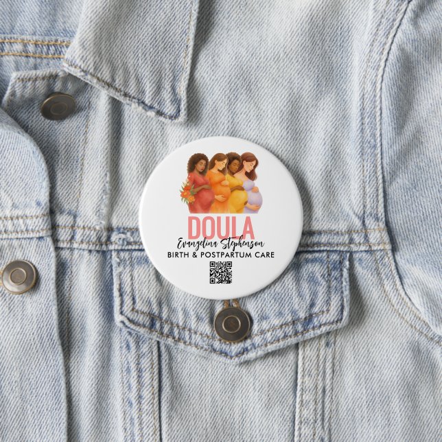 Schönes QR-Code Professionelle Geburts- Nachbetreu Button (Beispiel)