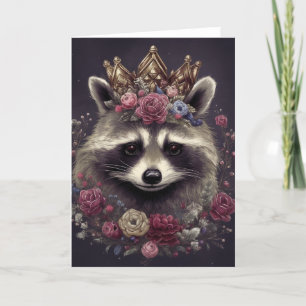 Schönes Raccoon in einem Kronplatz jedes Anlasses Karte