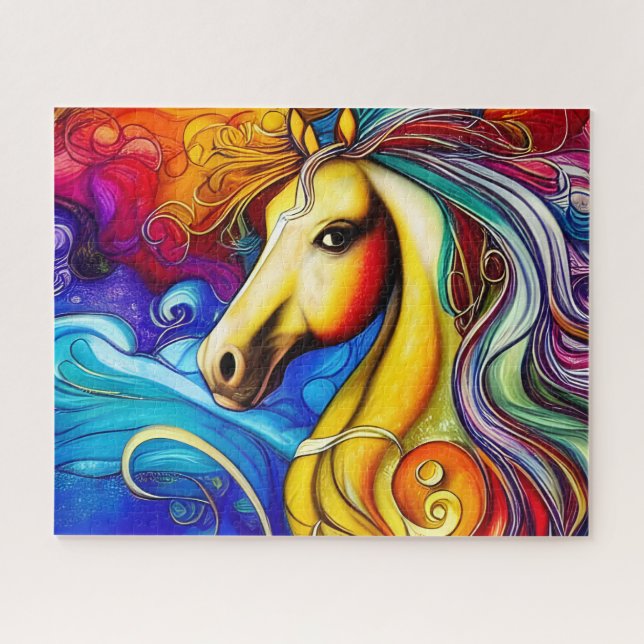 Schönes Rainbow Horse Portrait (Horizontal)
