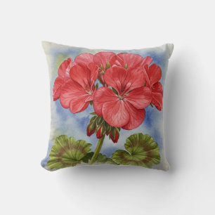 Schönes Red Geranium Garden Sommer Frühlingskissen Kissen