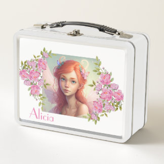 Schönes Red Head Fairy Mädchen. Metall Brotdose