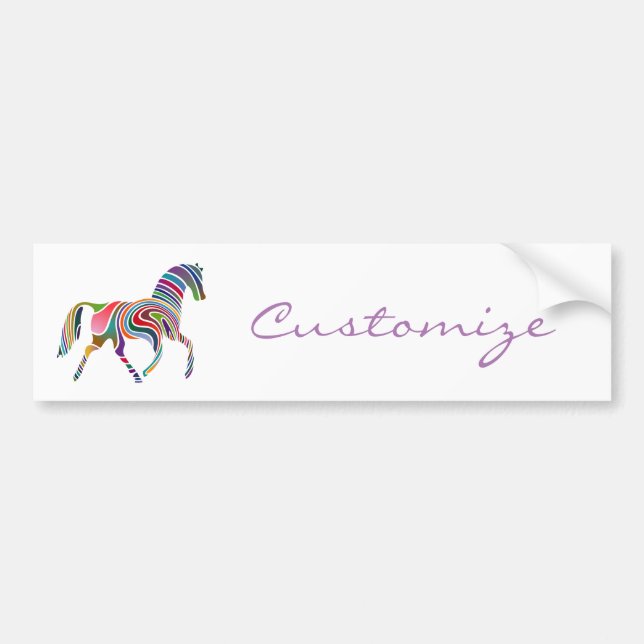 Schönes Regenbogenfarbenpferd Thunder_Cove Autoaufkleber (Vorne)