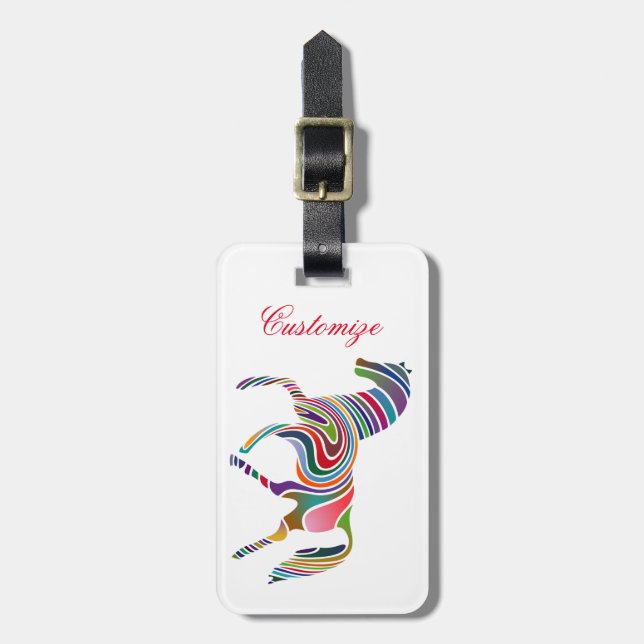 Schönes Regenbogenfarbenpferd Thunder_Cove Gepäckanhänger (Vorderseite vertikal)