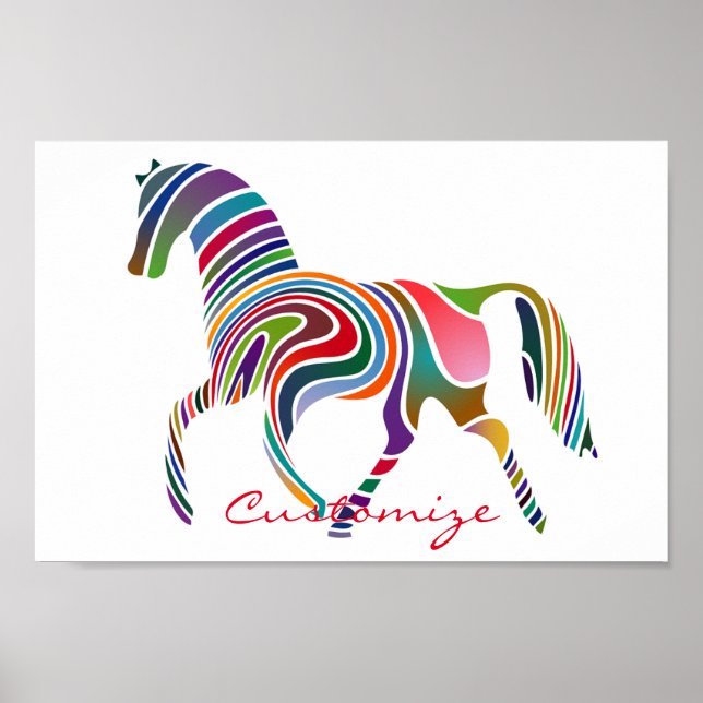 Schönes Regenbogenfarbenpferd Thunder_Cove Poster (Vorne)