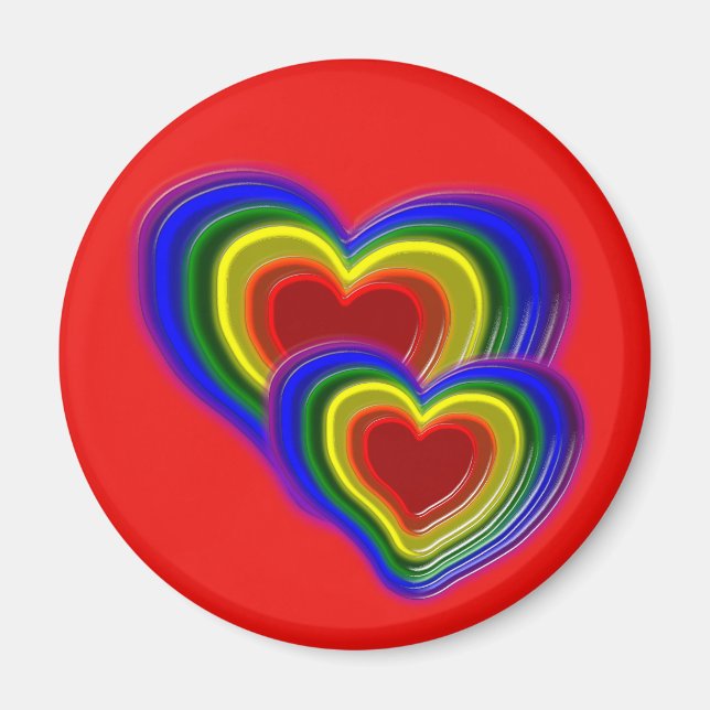 schönes Regenbogenherz Magnet (Vorne)