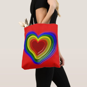schönes Regenbogenherz Tasche