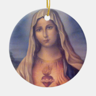 Schönes religiöses Heiliges Herz der Jungfrau Ma Keramik Ornament
