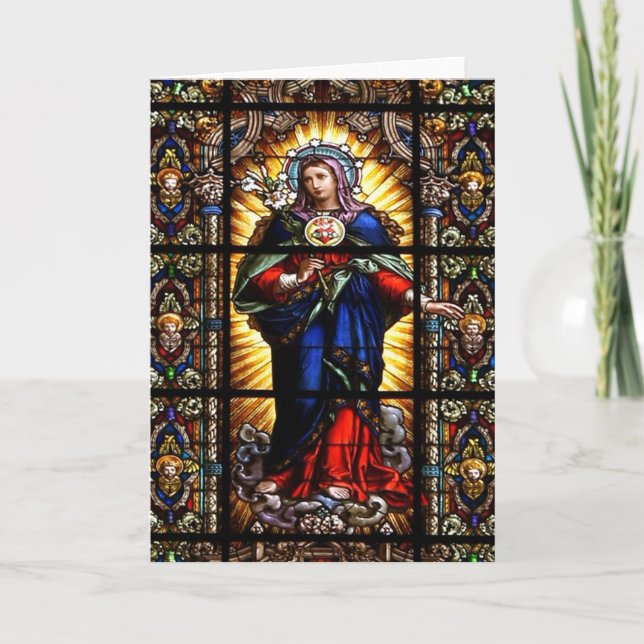 Schönes religiöses Heiliges Herz der Jungfrau Mary Karte (Vorderseite)