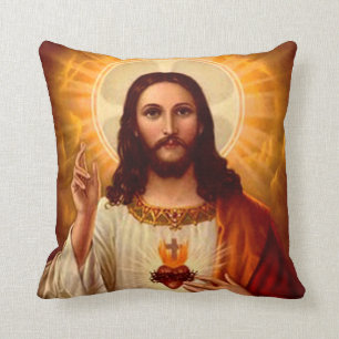 Schönes religiöses heiliges Herz von Jesus-Bild Kissen