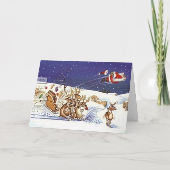 Schönes Ren-lustiges Weihnachten Fliegen-Sankt (Vorderseite)