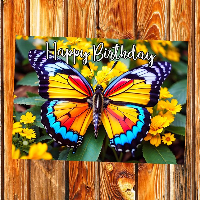 Schönes Restbutterfly Design Happy Birthday Karte (Thumbnail)