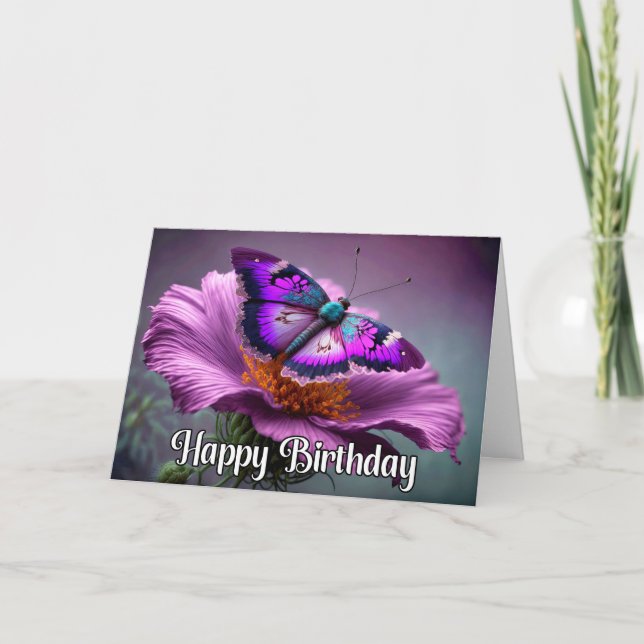 Schönes Restbutterfly Happy Birthday Karte (Vorderseite)