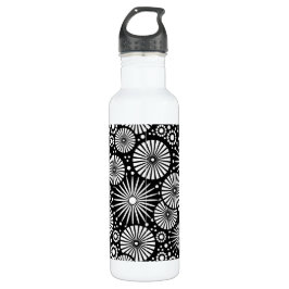 Schönes Retro schwarz-weiß Edelstahlflasche