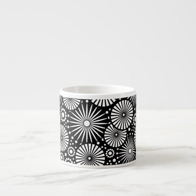 Schönes Retro-Schwarz-Weiß-Espresso-Tasse Espressotasse (Vorderseite)