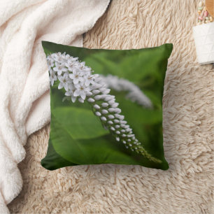 Schönes, reversibles Kissen in grün und weiß Blume