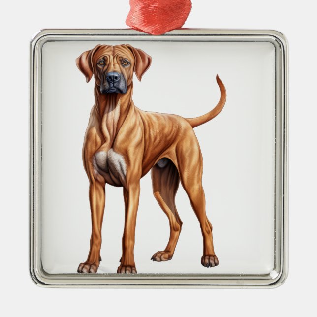 SCHÖNES RHODESIAN RIDGEBACK DOG ORNAMENT AUS METALL (Vorne)