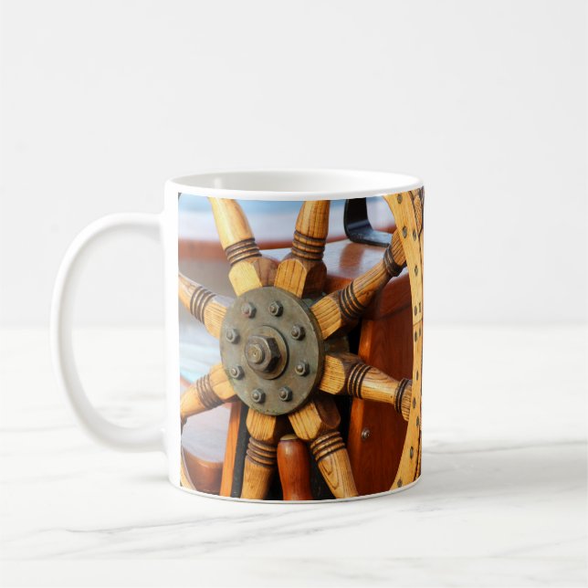 Schönes, robustes Holzschiff-Rad Kaffeetasse (Links)