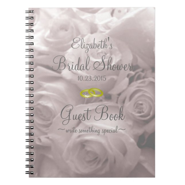 Schönes romantisches Rosen-Brautparty-Gast-Buch Notizblock (Vorderseite)