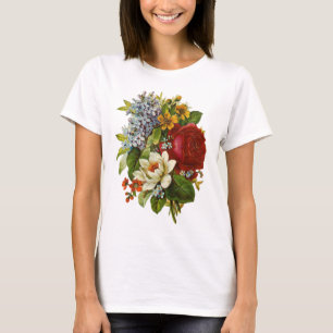 Schönes Romantisches SommBouquet mit Rote Rose T-Shirt