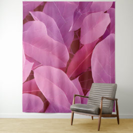 Schönes rosa Blattmuster Wandteppich