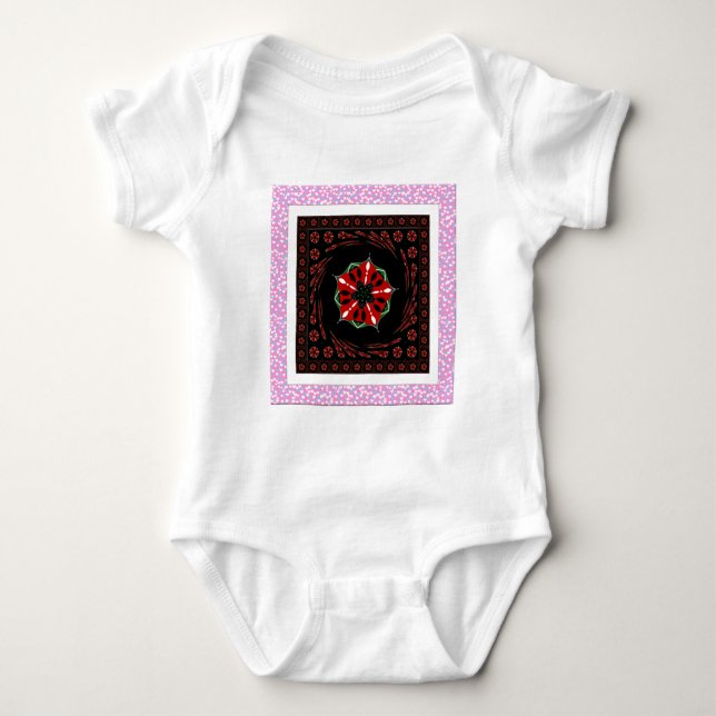Schönes rosa blaues Herz für Liebe-Design Baby Strampler (Vorderseite)