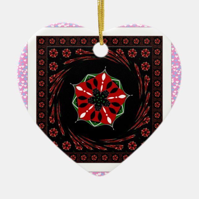Schönes rosa blaues Herz für Liebe-Design Keramik Ornament (Vorne)