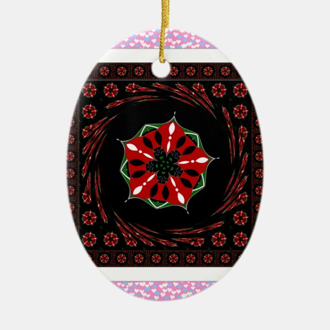 Schönes rosa blaues Herz für Liebe-Design Keramikornament (Vorne)
