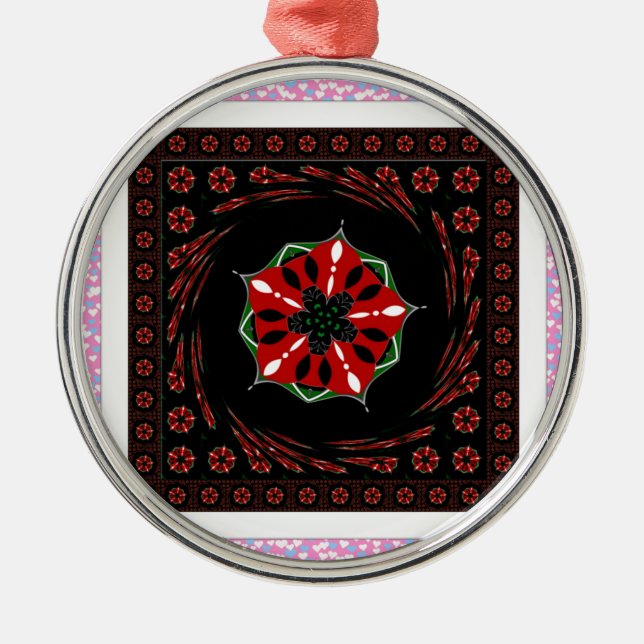 Schönes rosa blaues Herz für Liebe-Design Ornament Aus Metall (Vorne)