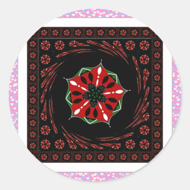 Schönes rosa blaues Herz für Liebe-Design Runder Aufkleber (Vorderseite)