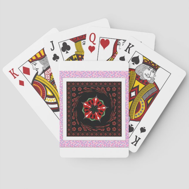 Schönes rosa blaues Herz für Liebe-Design Spielkarten (Rückseite)