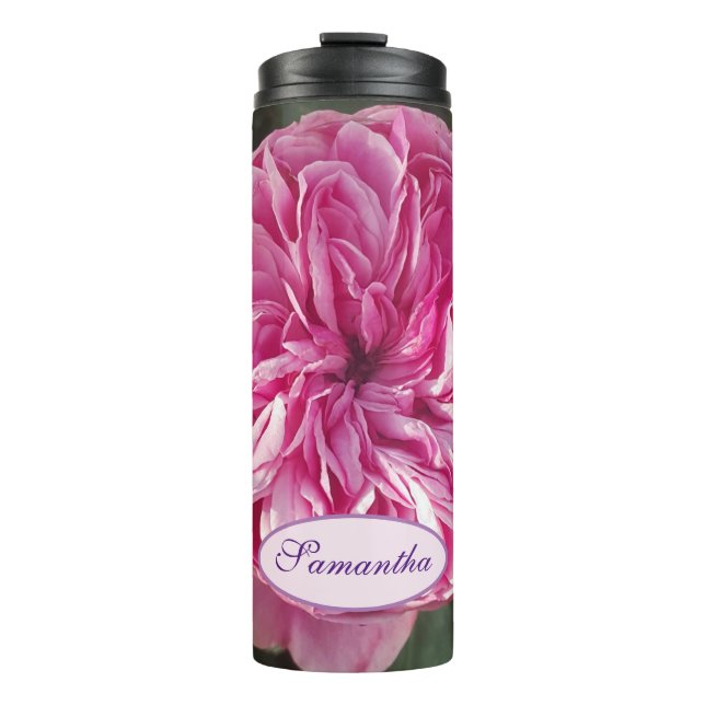 Schönes Rosa Blume Blumenstrauß Foto Giro del Malc Thermosbecher (Vorderseite)